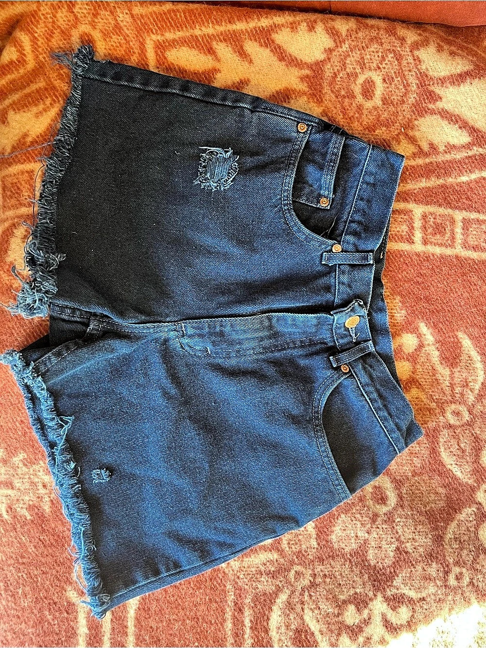 Lee Vintage High-Waisted Denim Cut-Off Shorts Distressed Denim Jean Shorts